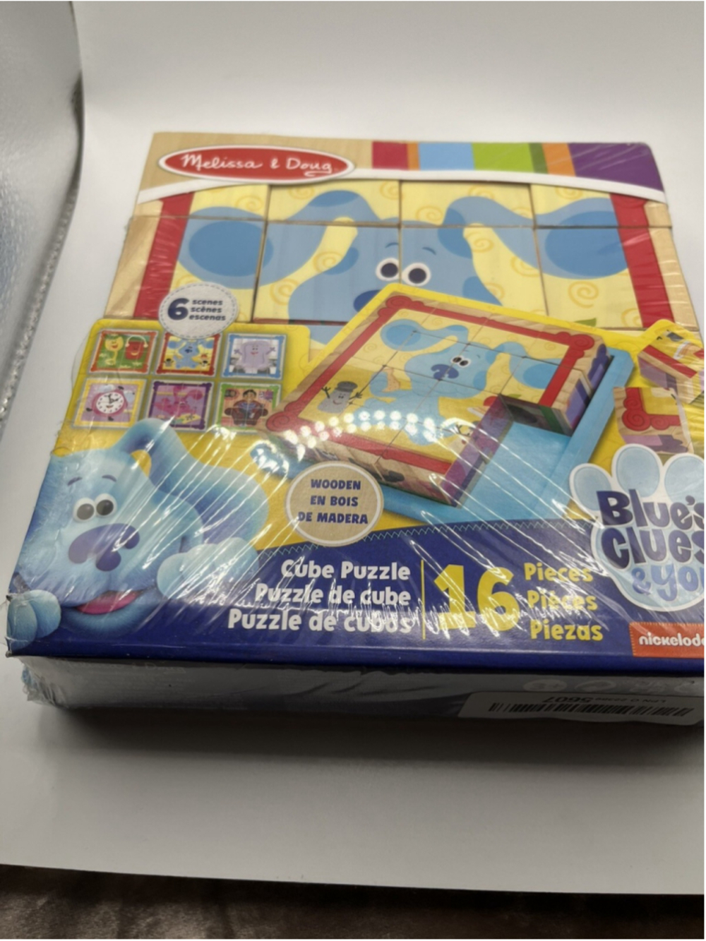 Melissa & Doug Blue's Clues & You Wooden Cube Puzzle 6-in-1 Tray NEW
